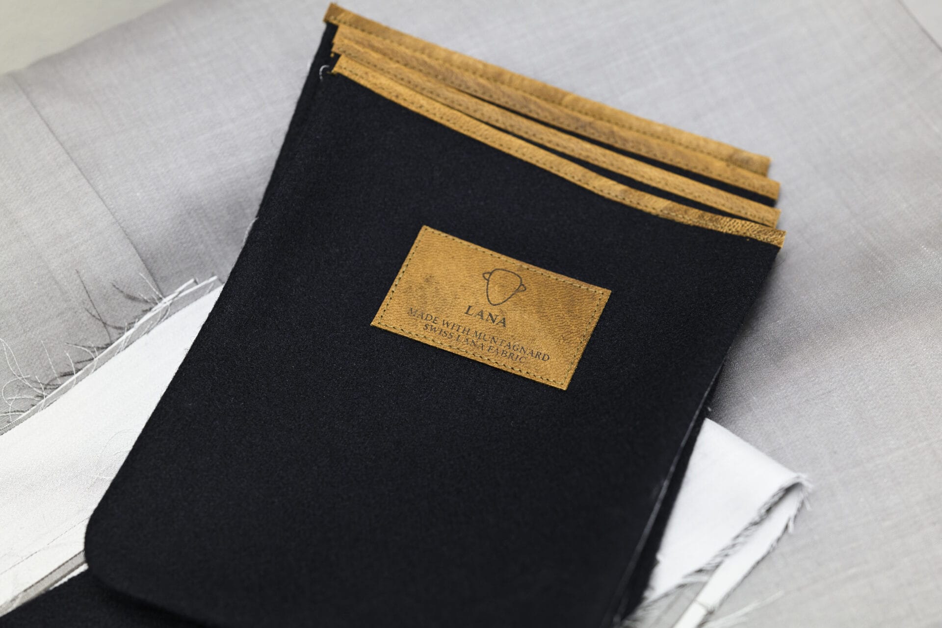 Cervo Volante provides high-quality leather for labels and details on Muntagnard coats and jackets.
